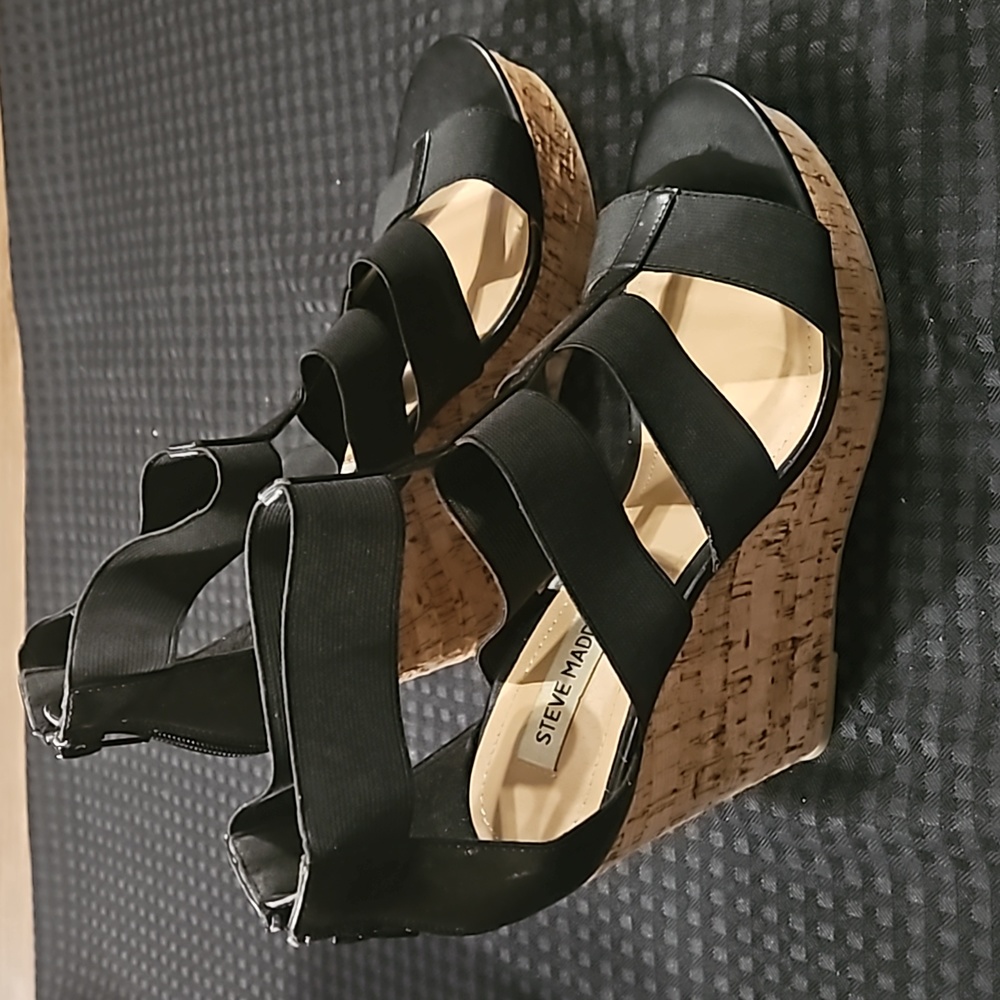Steve Madden, Selinah, black, size 10, wedges - Picture 5 of 11